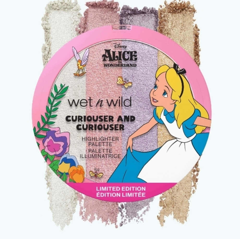 Nwt wet and wild × alice in wonderland curiouser and curiouser highlighter palle